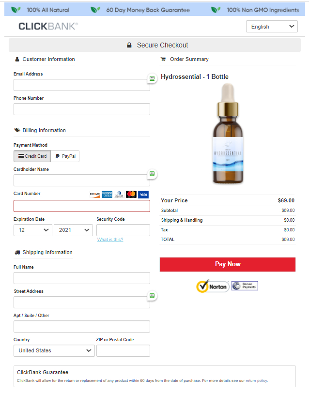 Hydroessential - Secure Order Page